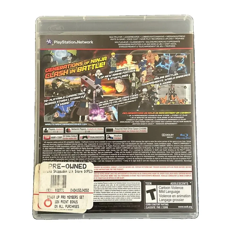 Naruto Shippuden Ultimate Ninja Storm Generations Sony PlayStation 3 PS3 CIB